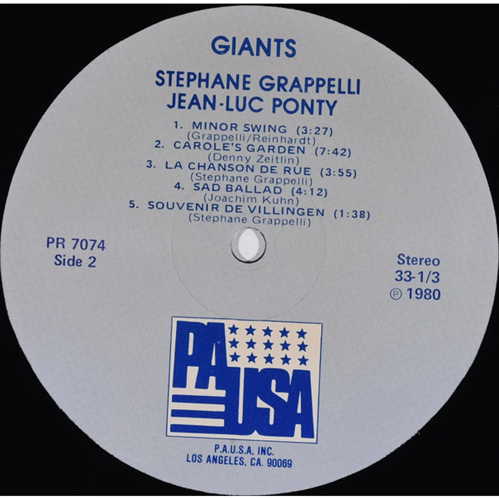 Stéphane Grappelli, Jean-Luc Ponty - Giants