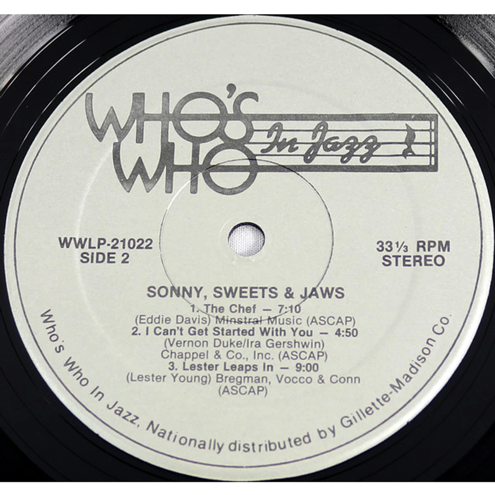 Sonny Stitt, Harry Edison & Eddie "Lockjaw" Davis - Sonny, Sweets & Jaws