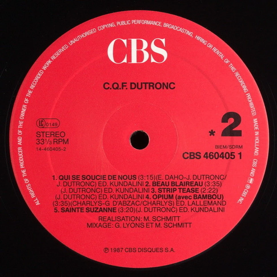 Jacques Dutronc - C.Q.F.Dutronc