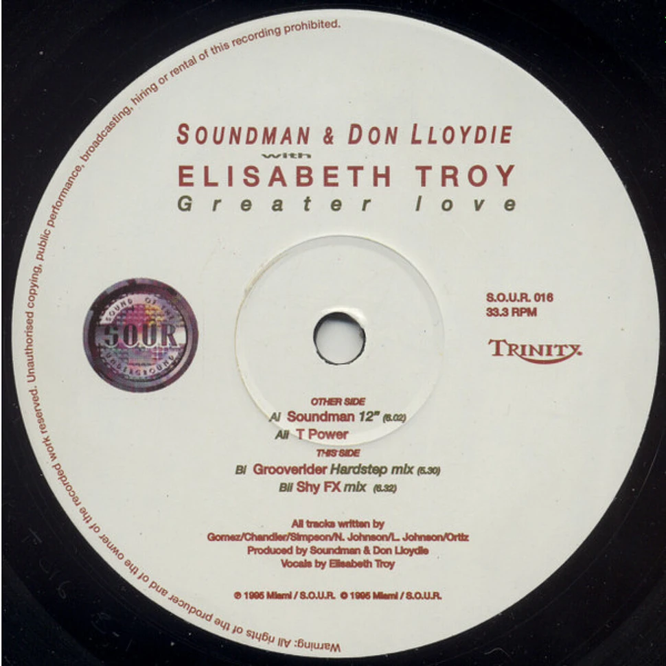 Soundman & Don Lloydie with Elisabeth Troy - Greater Love