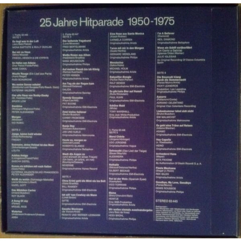 V.A. - 25 Jahre Hitparade 1950-1975