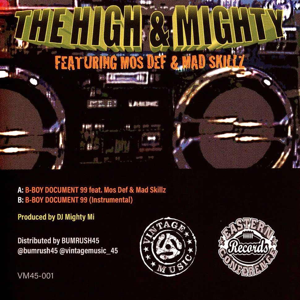 The High & Mighty - B-Boy Document '99 Feat. Mos Def & Mad Skillz / Instrumental