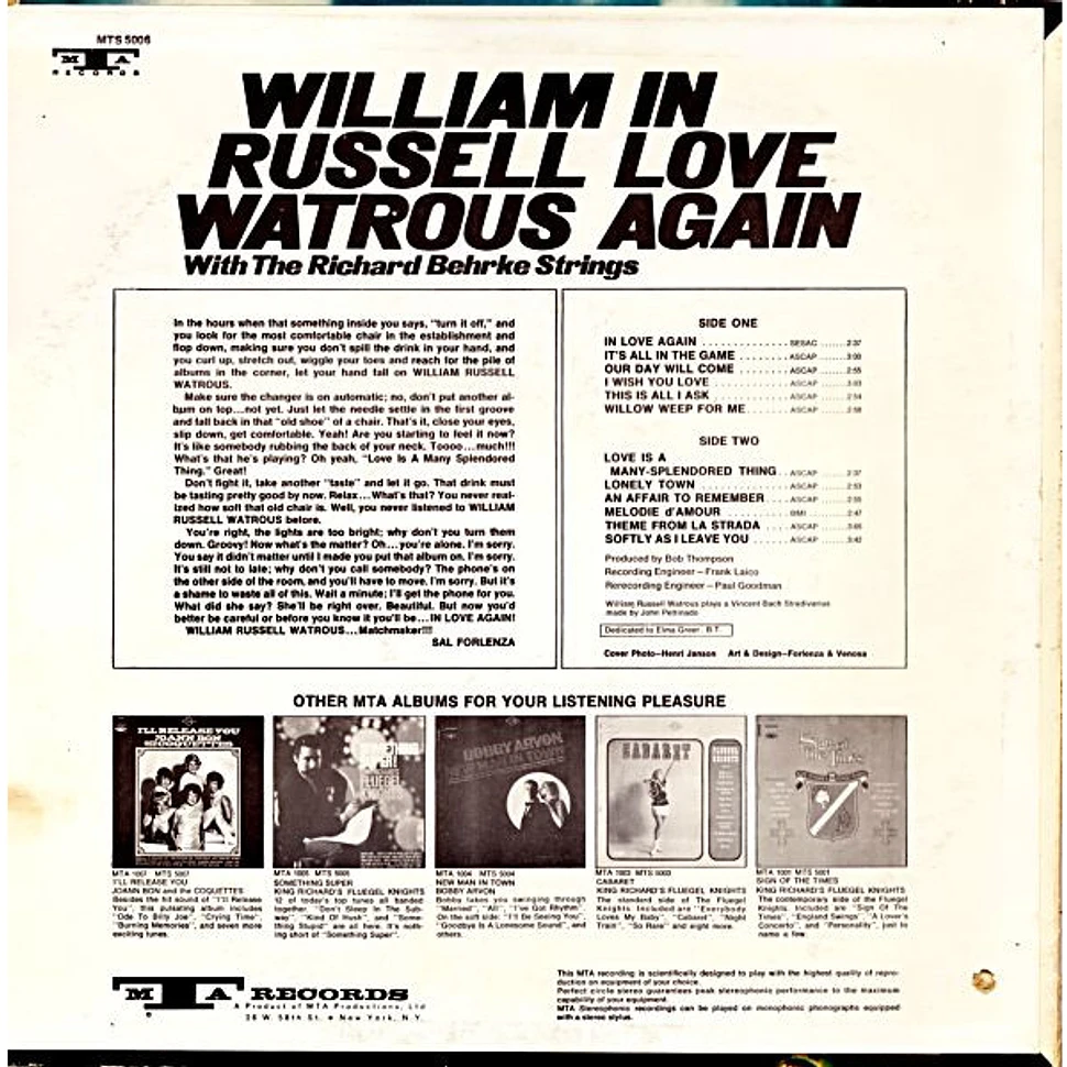 Bill Watrous With The Richard Behrke Strings - In Love Again