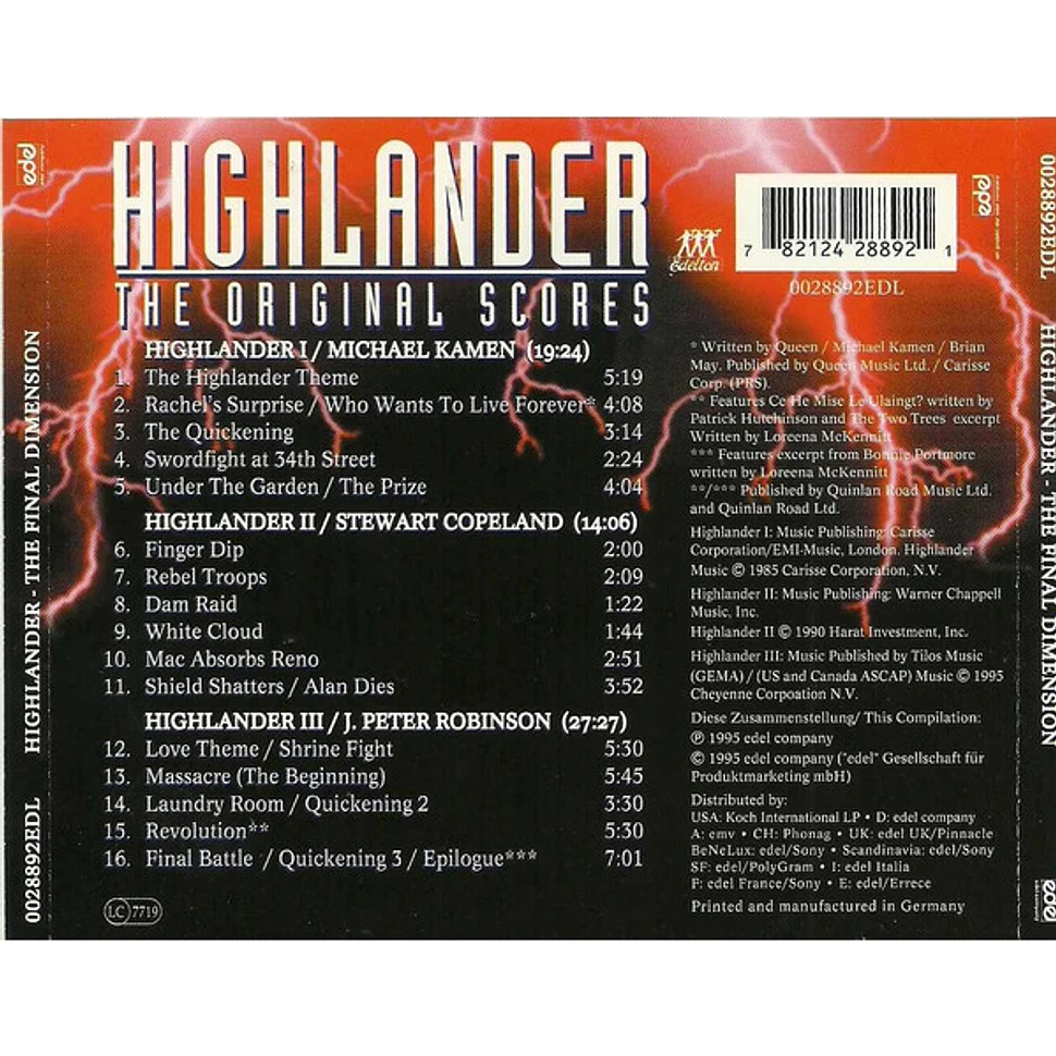 Michael Kamen, Stewart Copeland, Peter Robinson - Highlander - The Original Scores