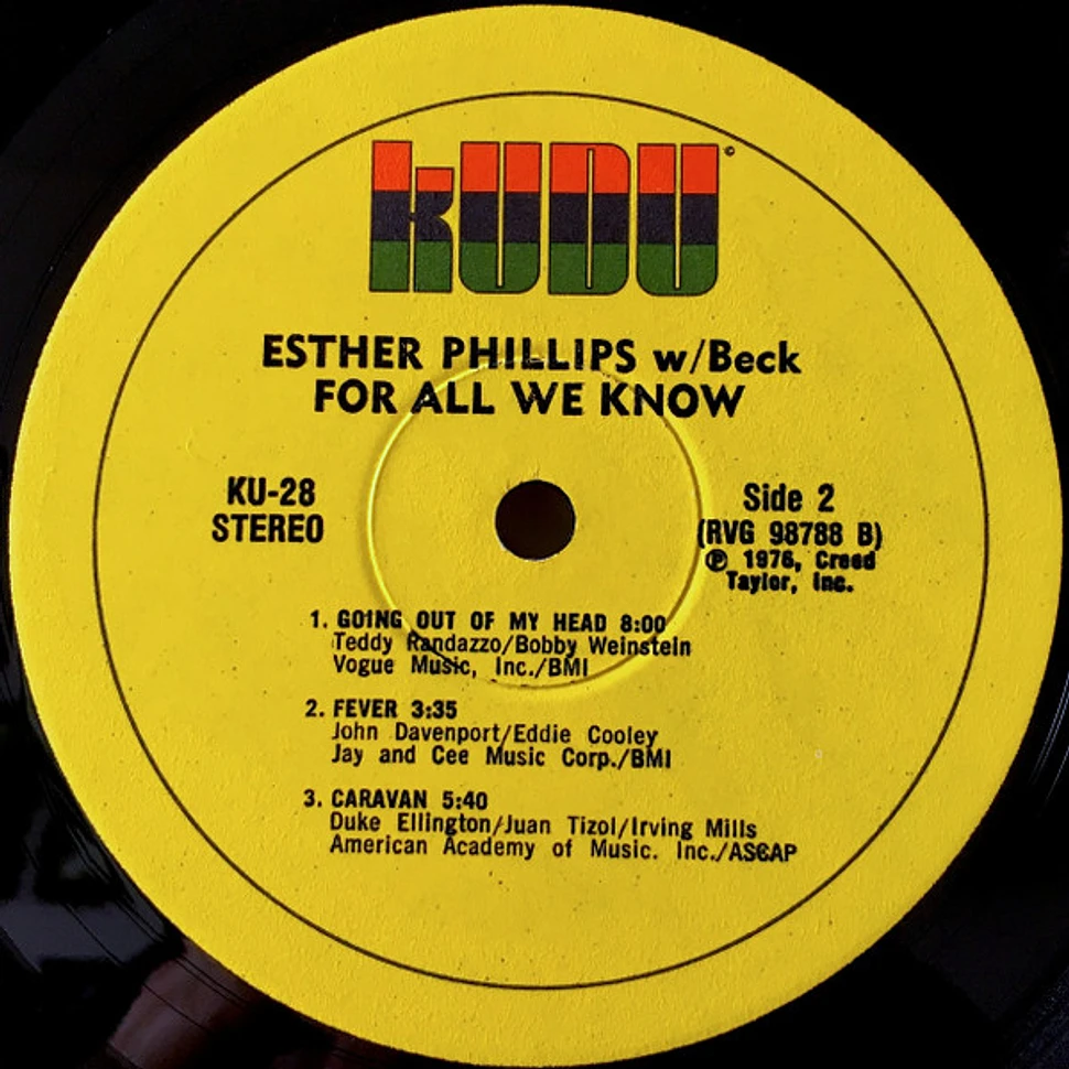 Esther Phillips With Joe Beck - For All We Know