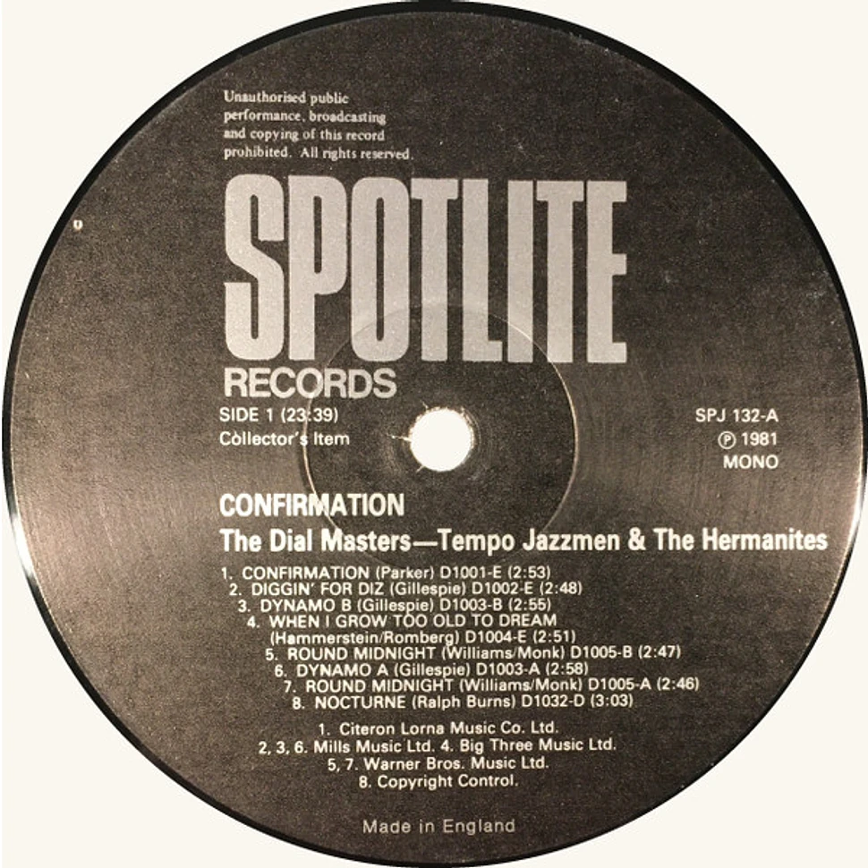 Tempo Jazz Men And The Hermanites - Confirmation • All Known Takes Collectively On Record For The First Time