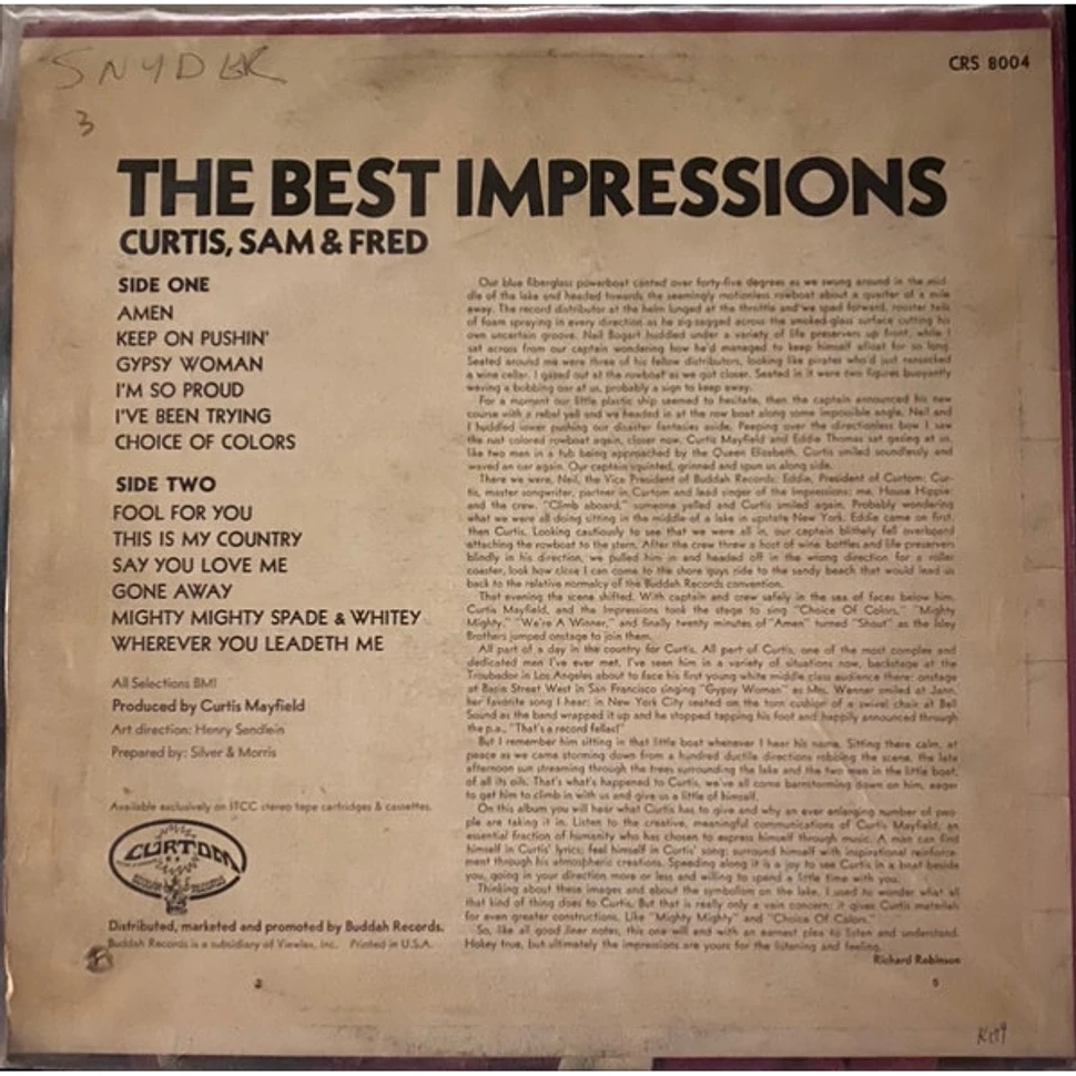 The Impressions - The Best Impressions... Curtis, Sam & Fred