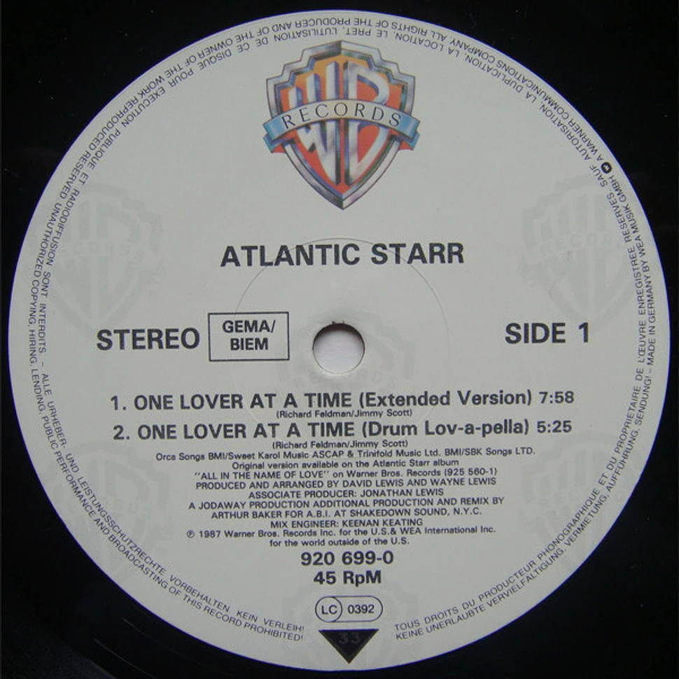 Atlantic Starr - One Lover At A Time