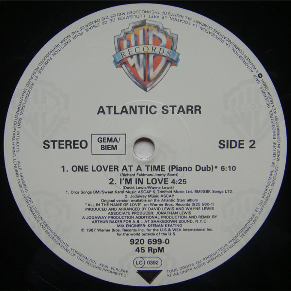 Atlantic Starr - One Lover At A Time