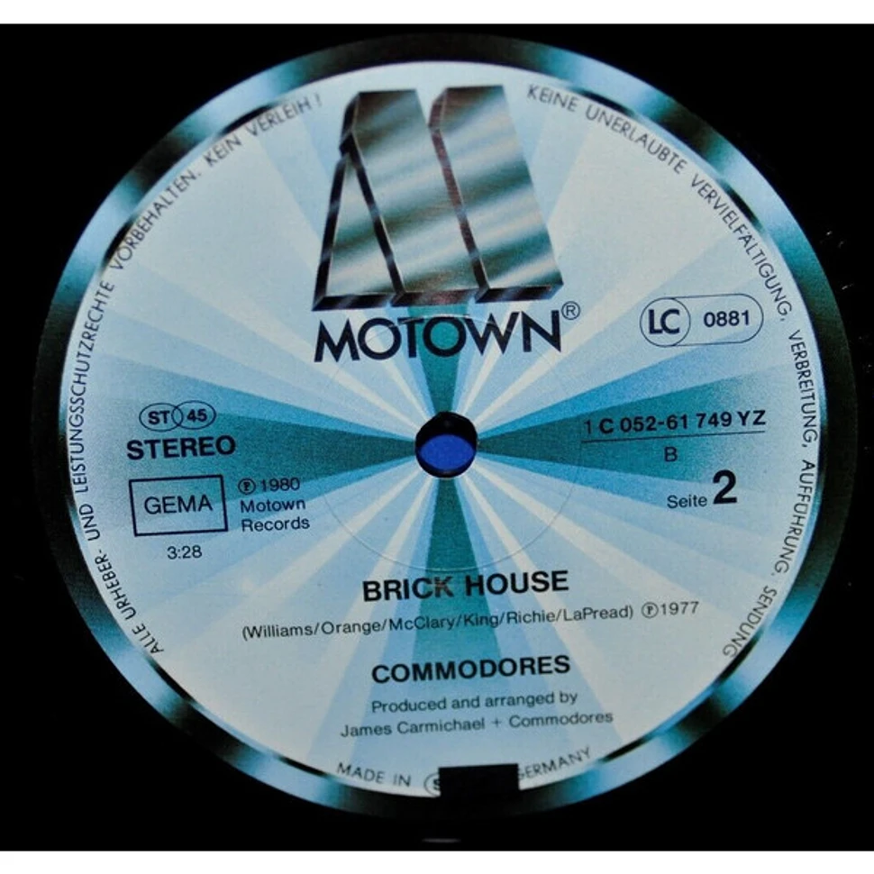 Commodores - Three Times A Lady / Brick House