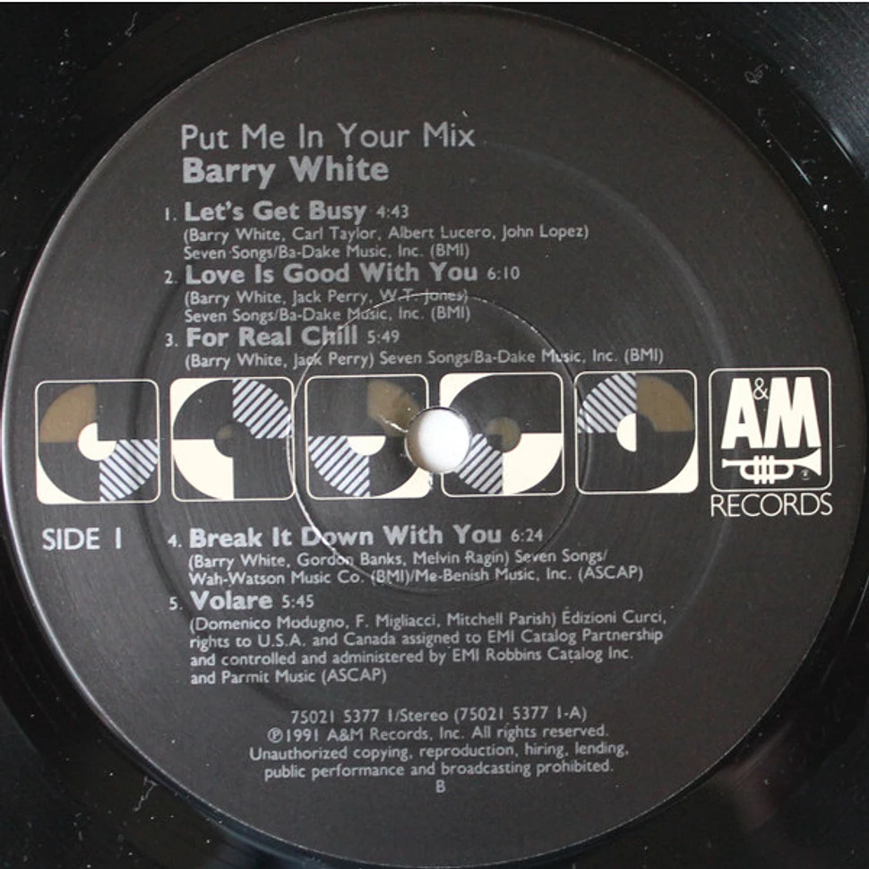 Barry White - Put Me In Your Mix