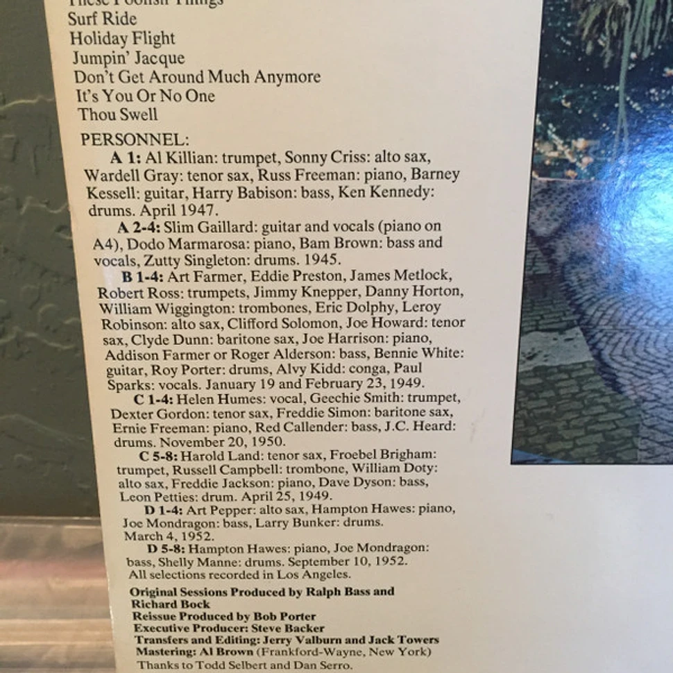 Sonny Criss, Slim Gaillard, Roy Porter Big Band With Eric Dolphy, Helen Humes, Harold Land, Hampton Hawes, Art Pepper - Black California (The Savoy Sessions)