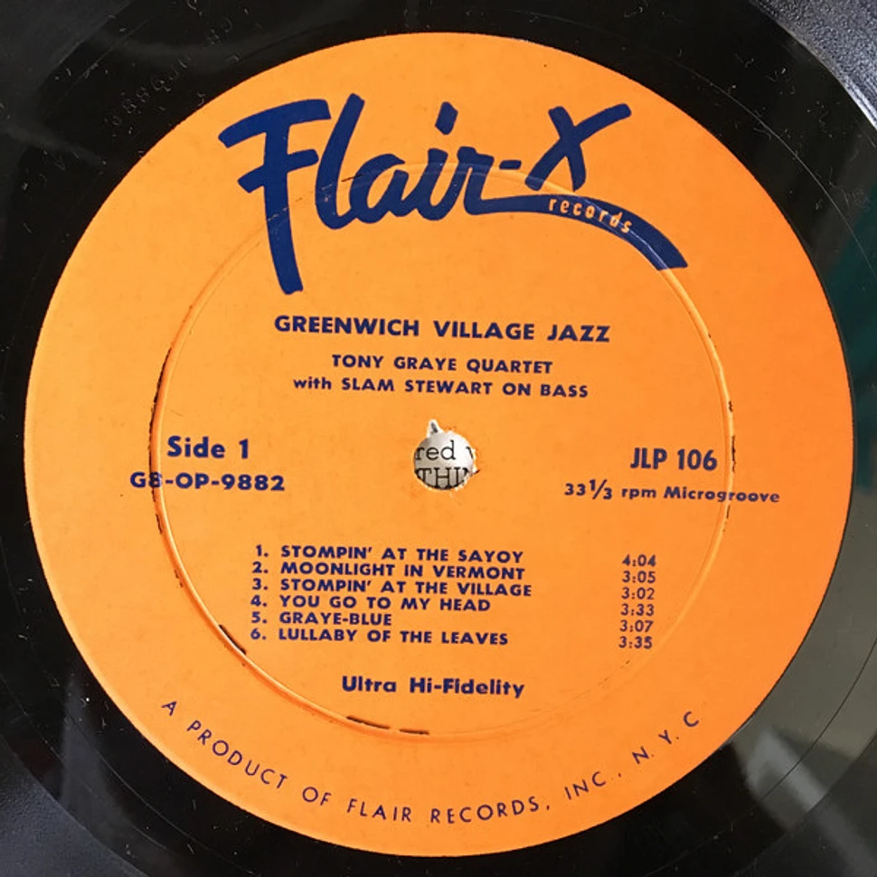 The Tony Graye Quartet - Greenwich Village Jazz