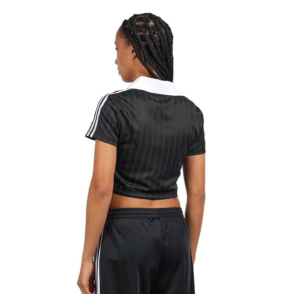 adidas - Adicolor Football Jacquard V-Neck Crop Polo