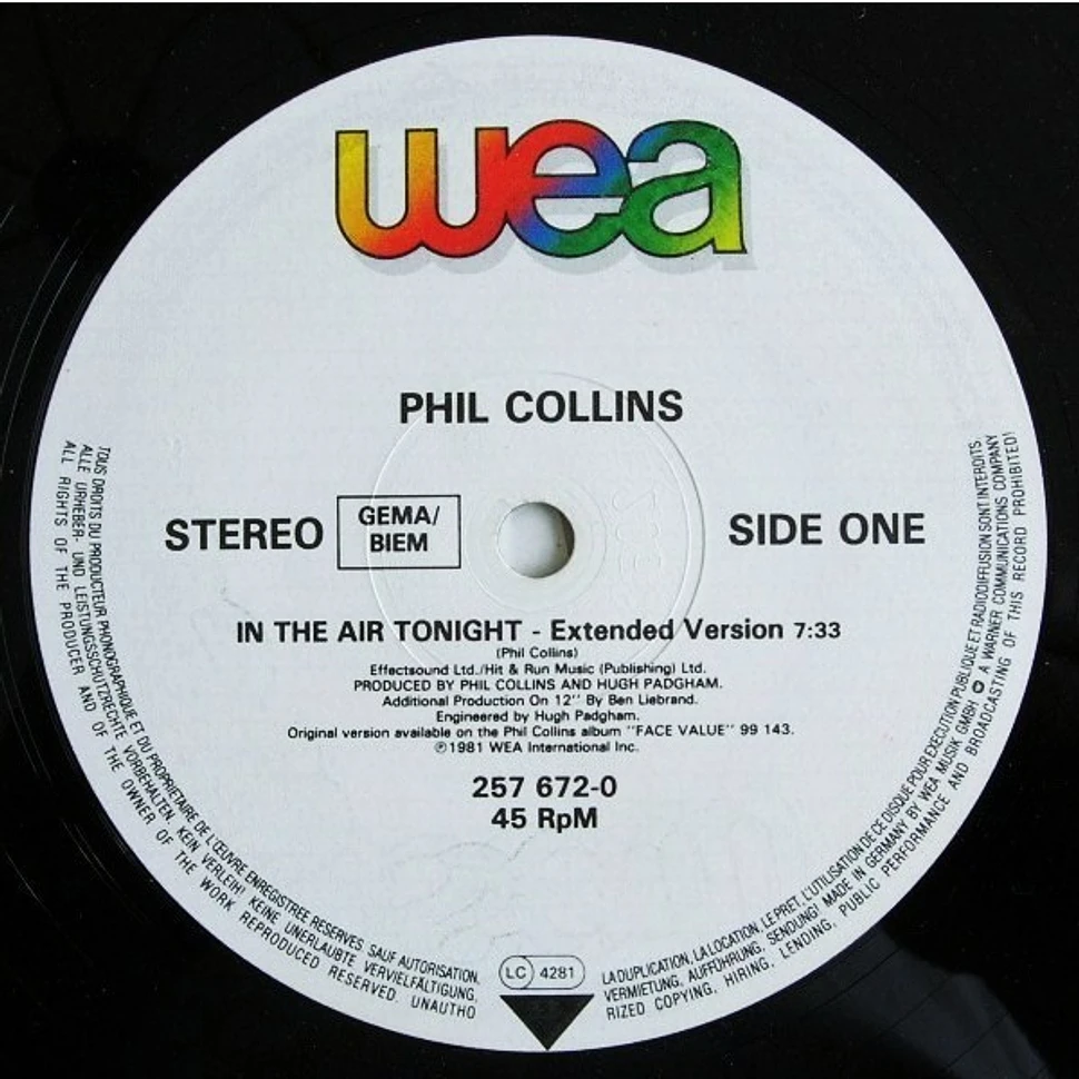 Phil Collins - In The Air Tonight (88' Remix) And (Extended Version)