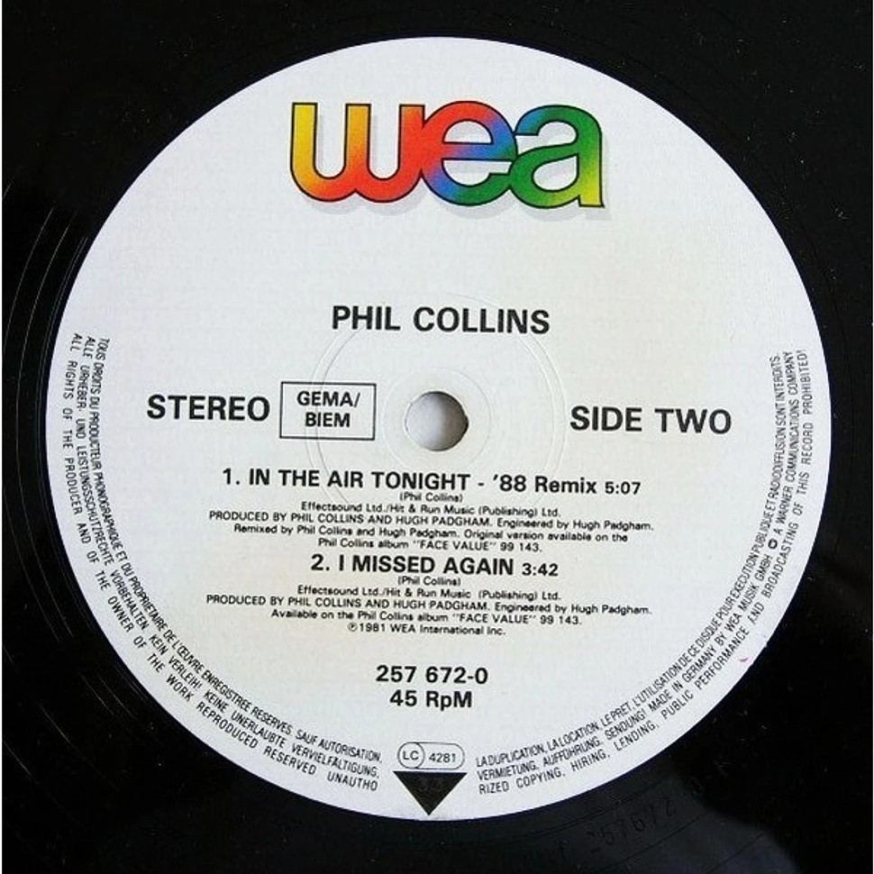 Phil Collins - In The Air Tonight (88' Remix) And (Extended Version)