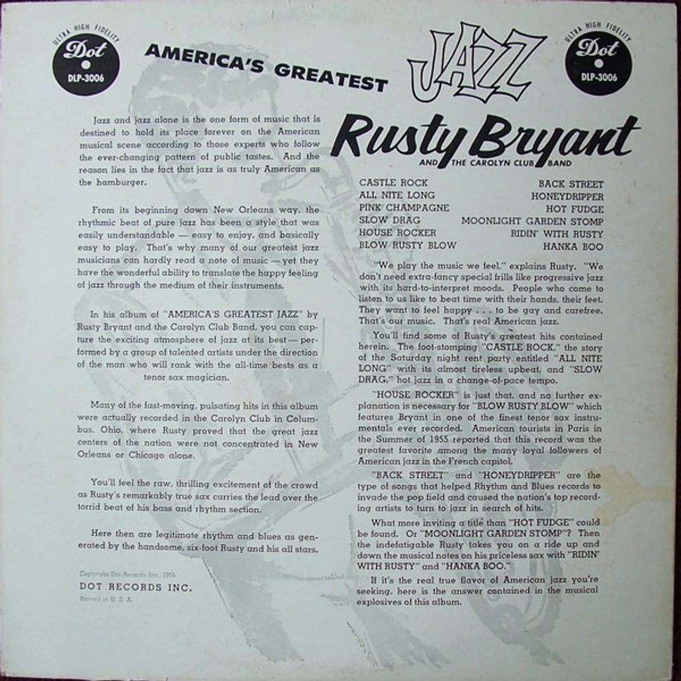 Rusty Bryant And The Carolyn Club Band - America's Greatest Jazz