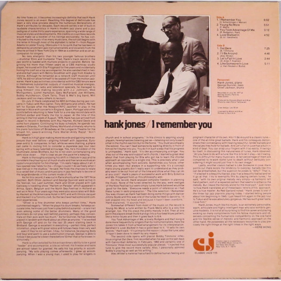 Hank Jones - I Remember You