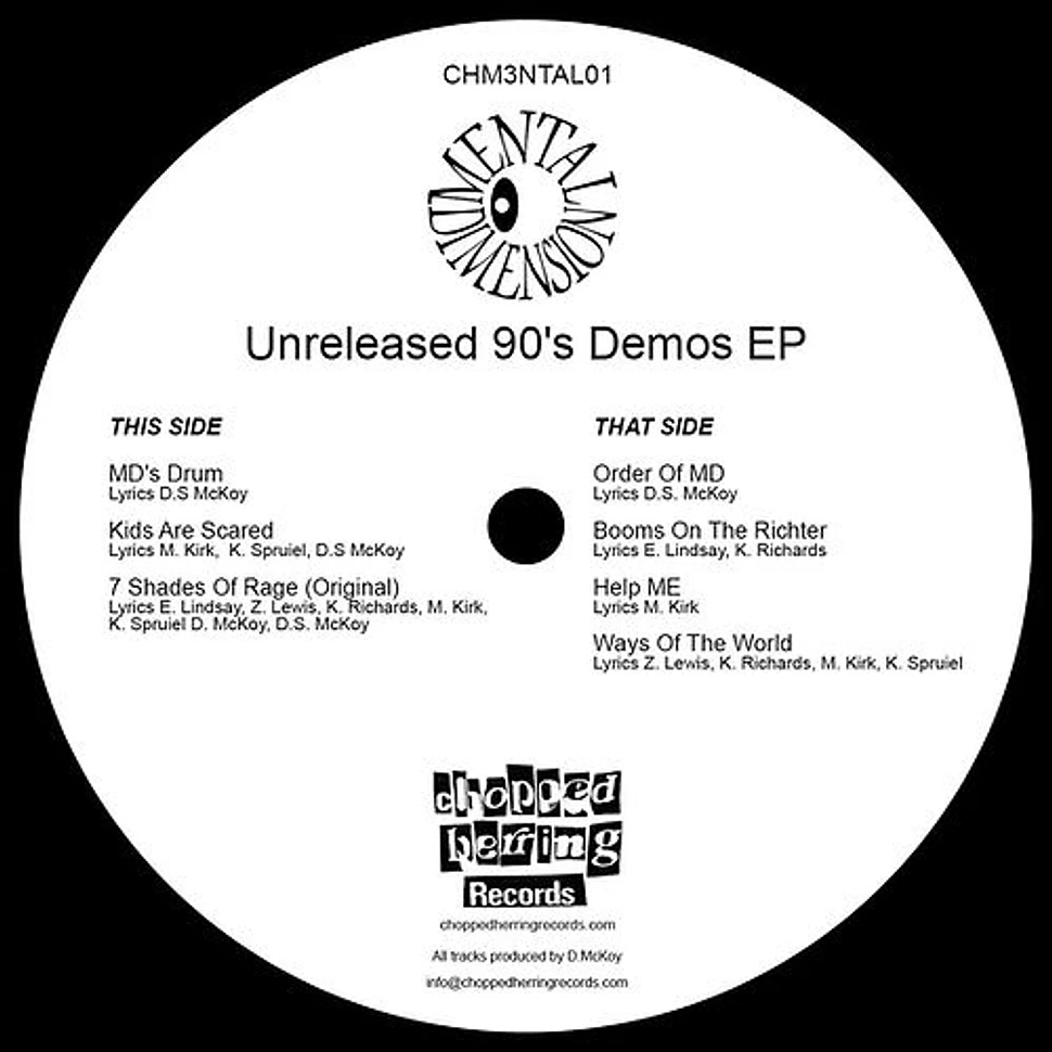 Mental Dimension - Unreleased 90's Demos Black Vinyl Edition