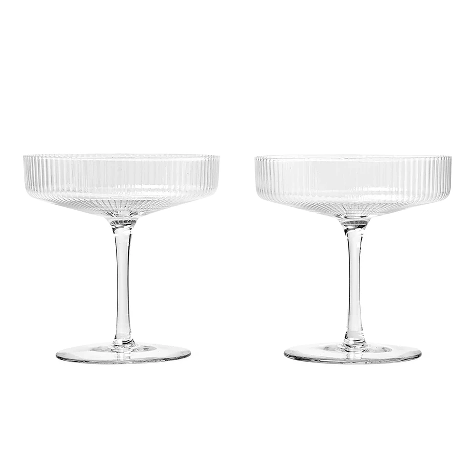 ferm LIVING - Ripple Champagne Saucers Set of 2