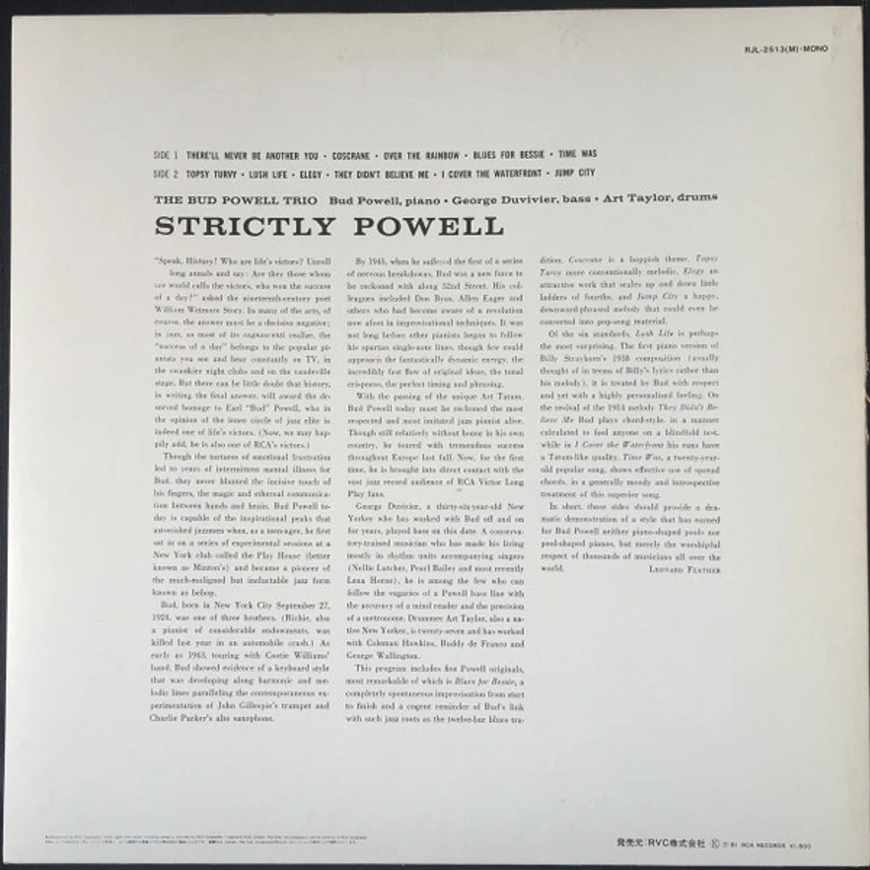 The Bud Powell Trio - Strictly Powell