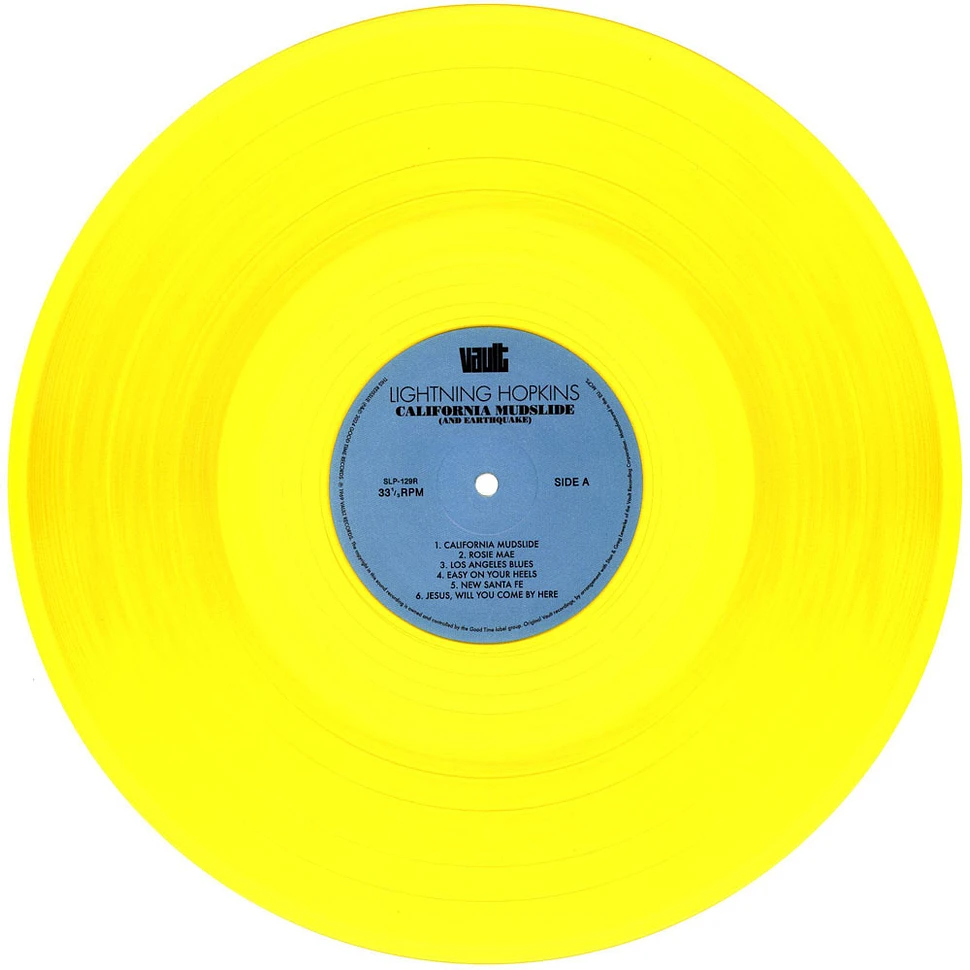 Lightnin' Hopkins - California Mudslide (And Earthquake) Clear Yellow Vinyl Edition