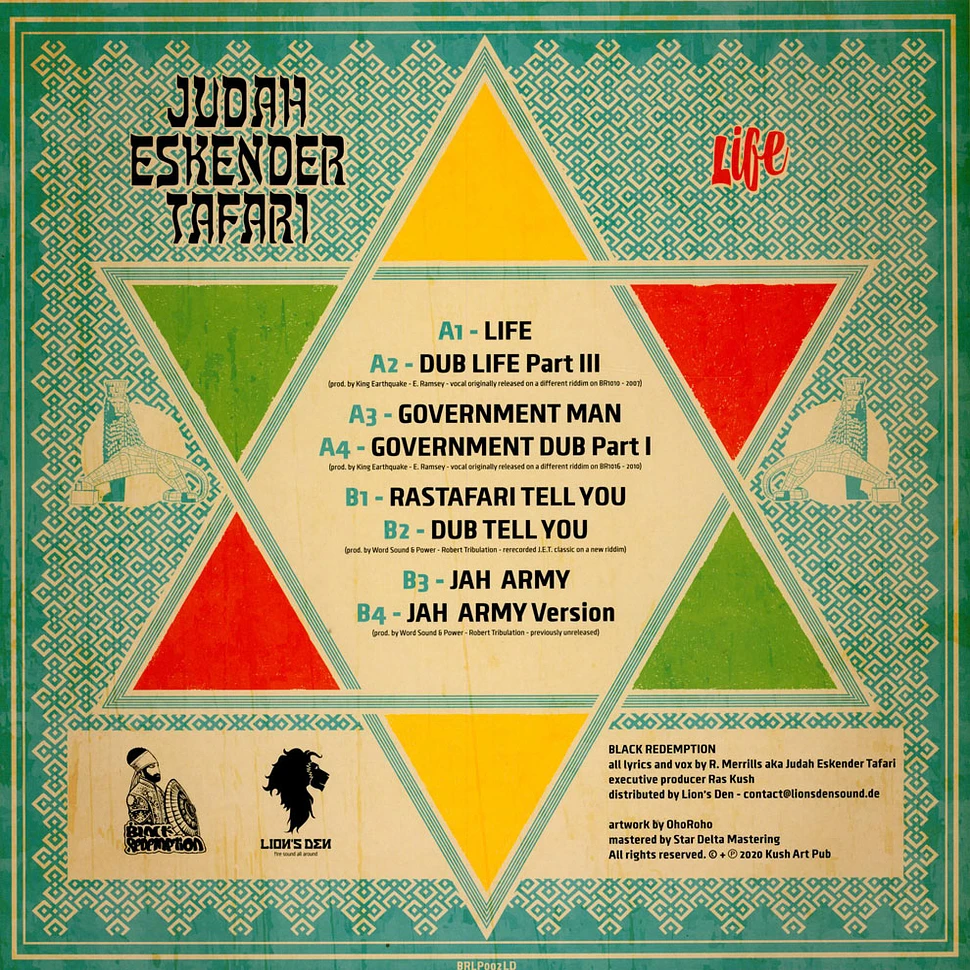 Judah Eskender Tafari & King Earthquake & Word Sound & Power - Life, Dub, Government Man, Dub / Rastafari Tell You, Dub, Jah Army, Dub