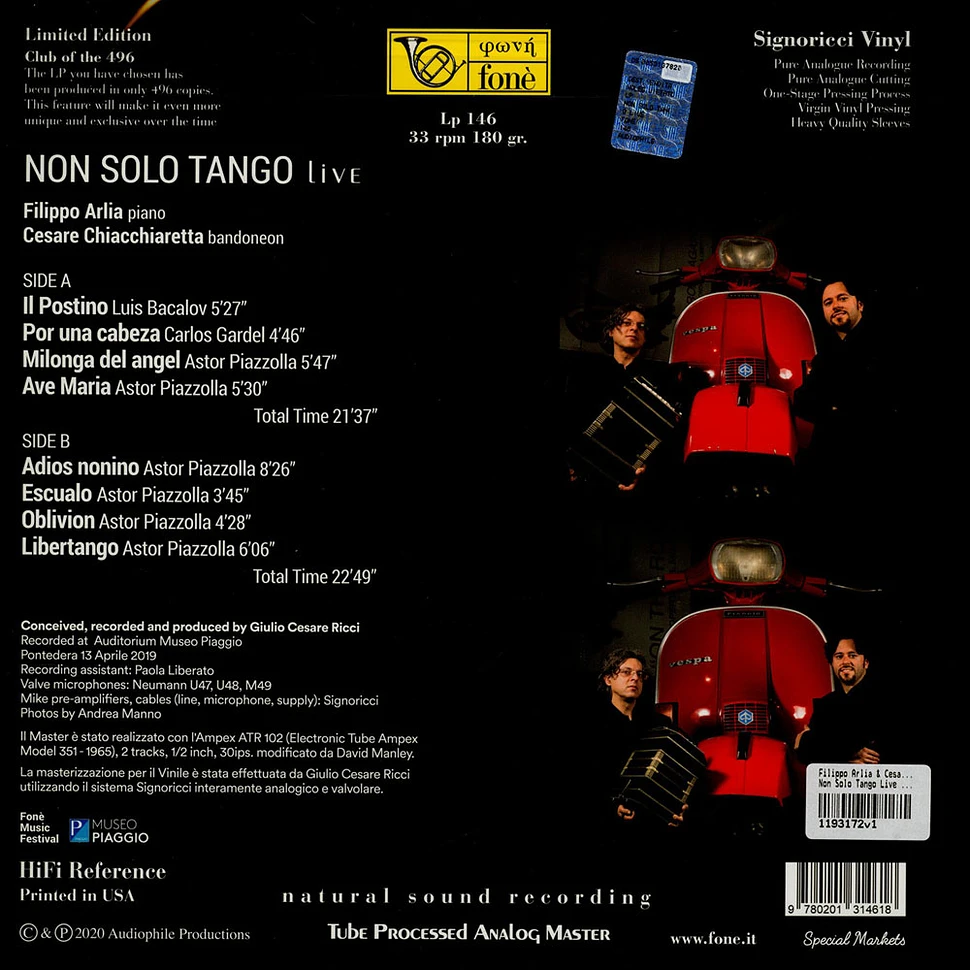 Filippo Arlia & Cesare Chiacchieretta - Non Solo Tango Live Super Audiophile Vinyl Edition