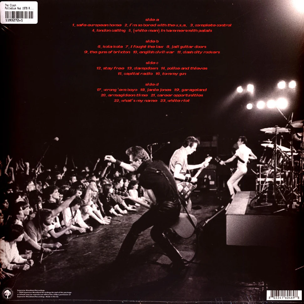 The Clash Palladium Nyc 1979 Red Vinyl Edition Vinyl 2LP 2025