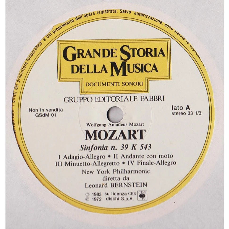 Wolfgang Amadeus Mozart, New York Philharmonic Diretta Da Leonard Bernstein - Documenti Sonori: Wolfang Amadeus Mozart: Sinfonia N. 39 K 543 / Sinfonia N. 40 K 550