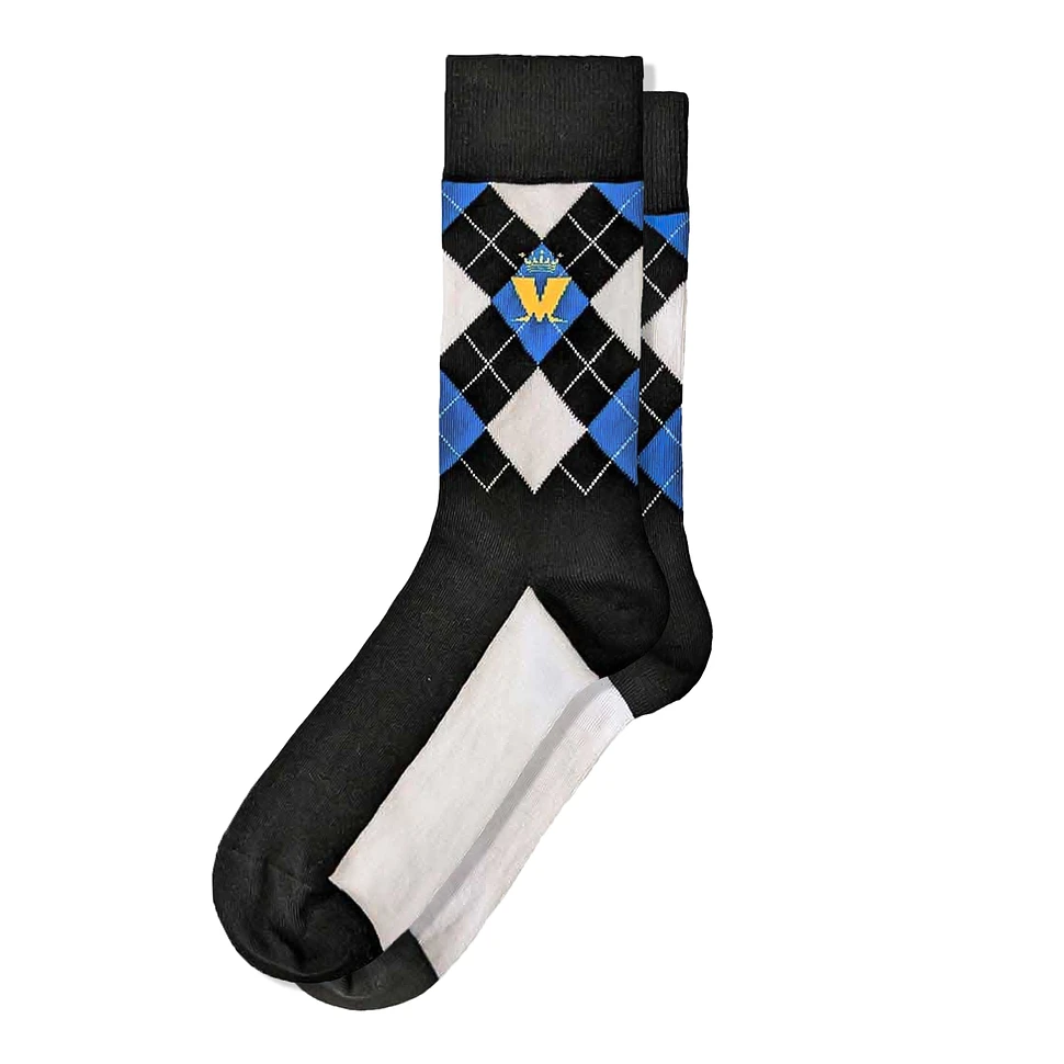 Madness - Crown & M Blue Diamond Ankle Socks