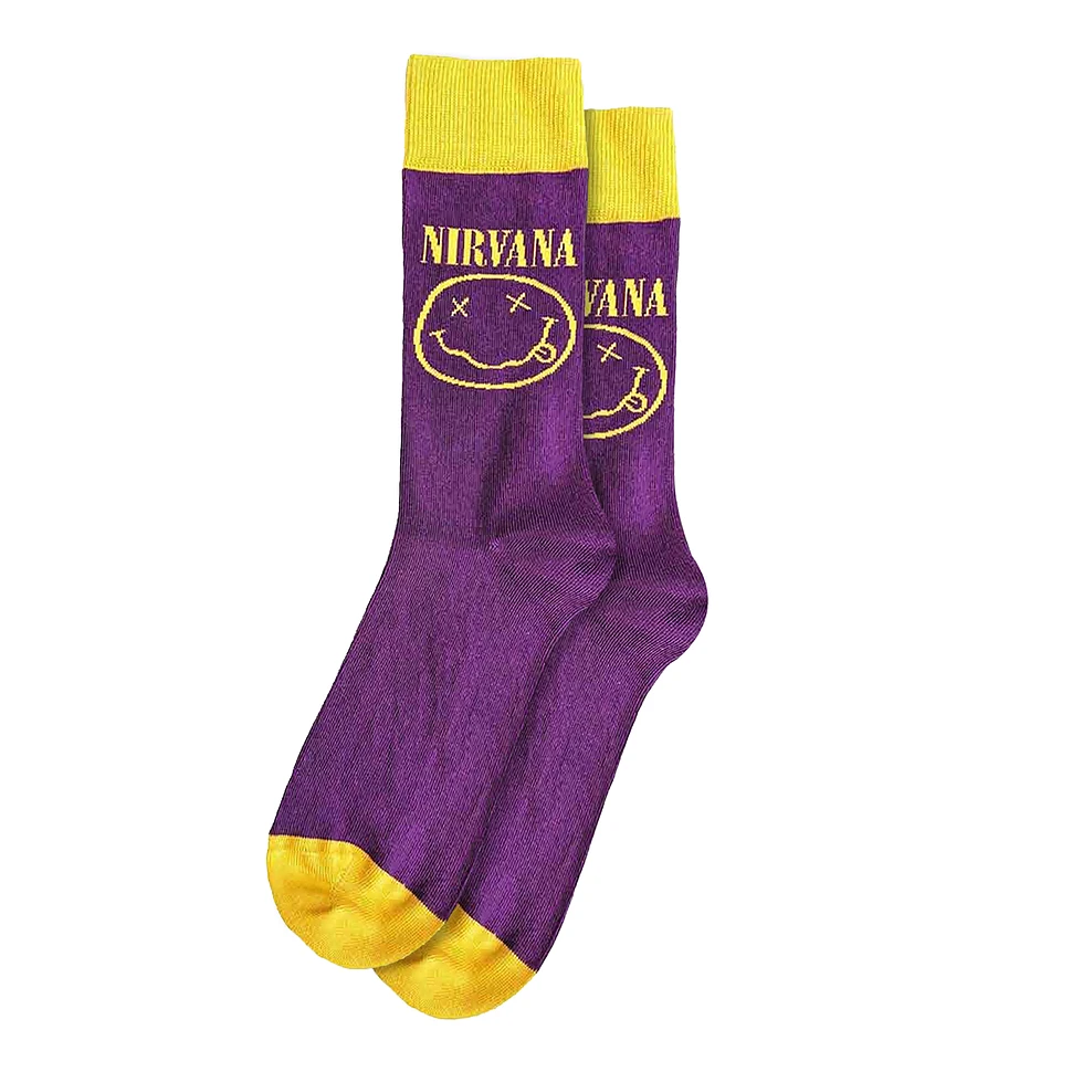 Nirvana - Yellow Happy Face Ankle Socks