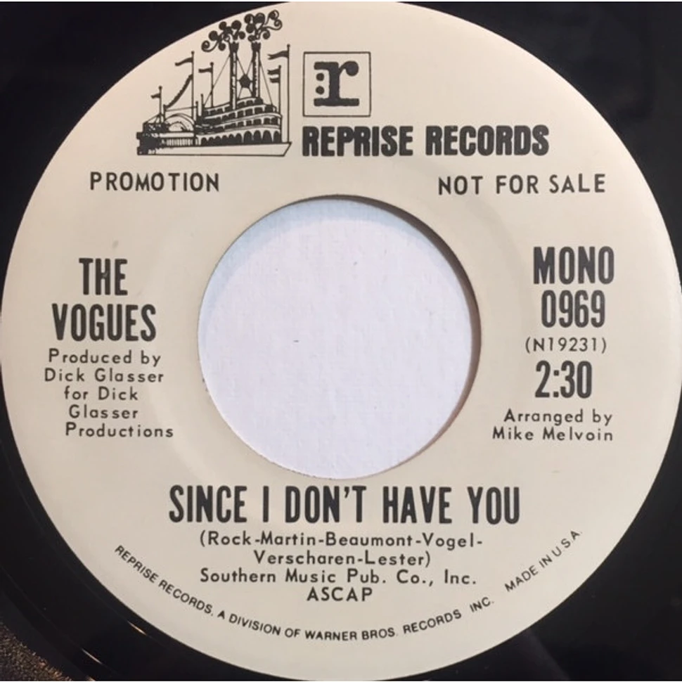 The Vogues - Since I Don't Have You