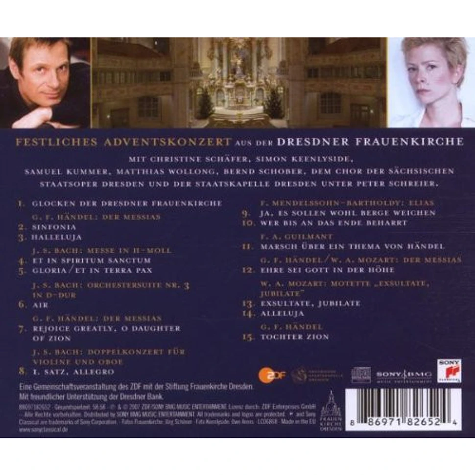 Christine Schäfer, Simon Keenlyside, Chor der Staatsoper Dresden, Staatskapelle Dresden, Peter Schreier - Festliches Adventskonzert Aus Der Dresdner Frauenkirche