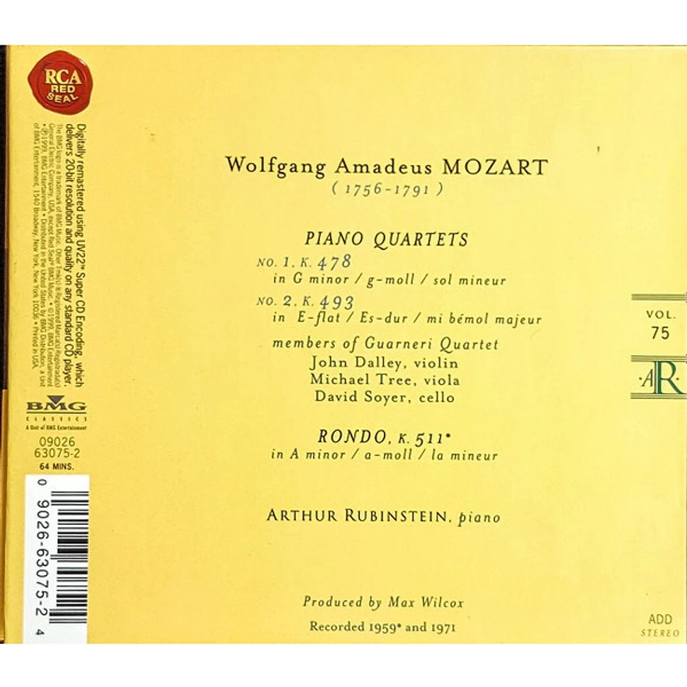 Wolfgang Amadeus Mozart / Arthur Rubinstein, Guarneri Quartet - Piano Quartets