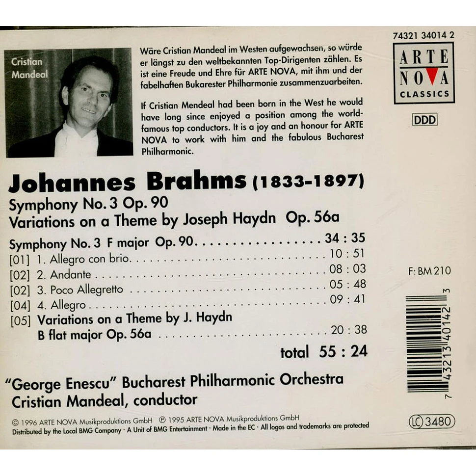 Johannes Brahms - Symphony No.3 / Variations On A Theme By J. Haydn