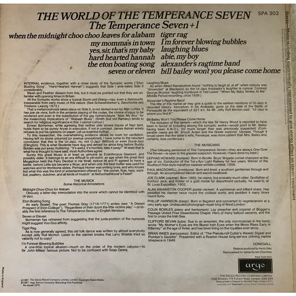 The Temperance Seven - The World Of The Temperance Seven