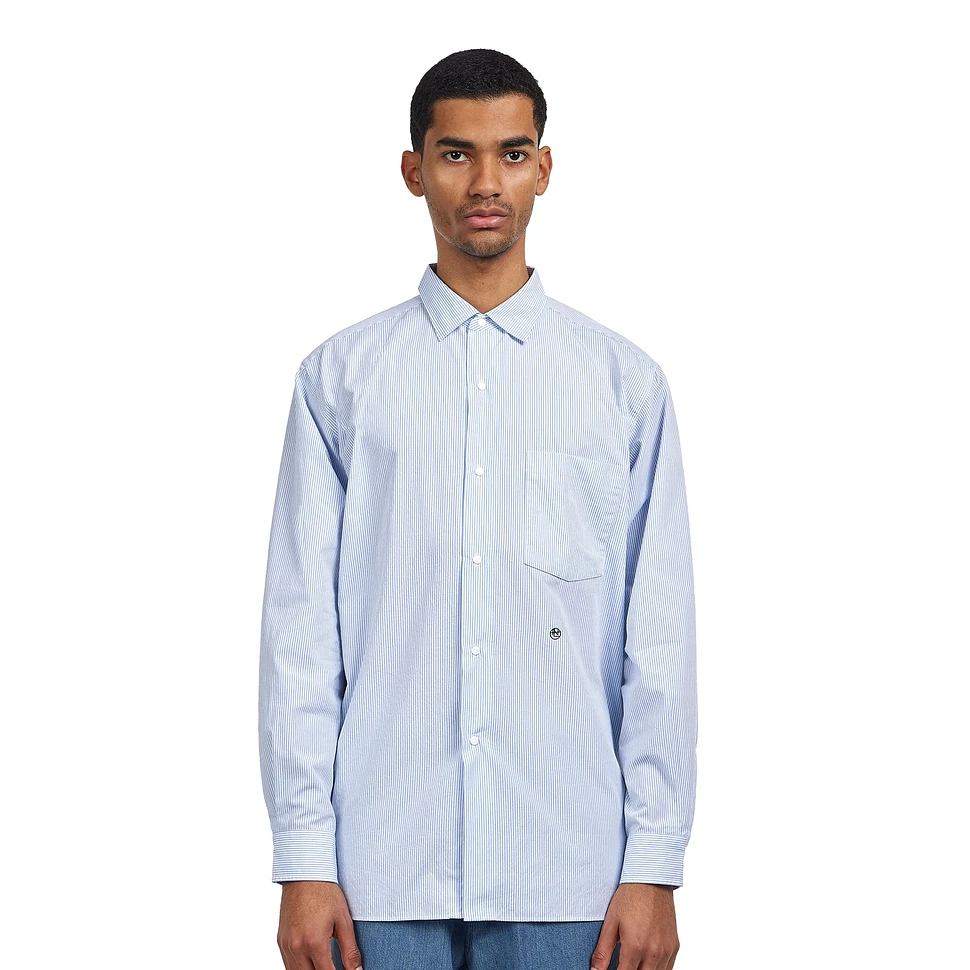 nanamica - Regular Collar Stripe Wind Shirt (Sax) | HHV