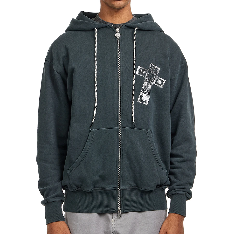 Aries - Faded God Town Zip Through Hoodie