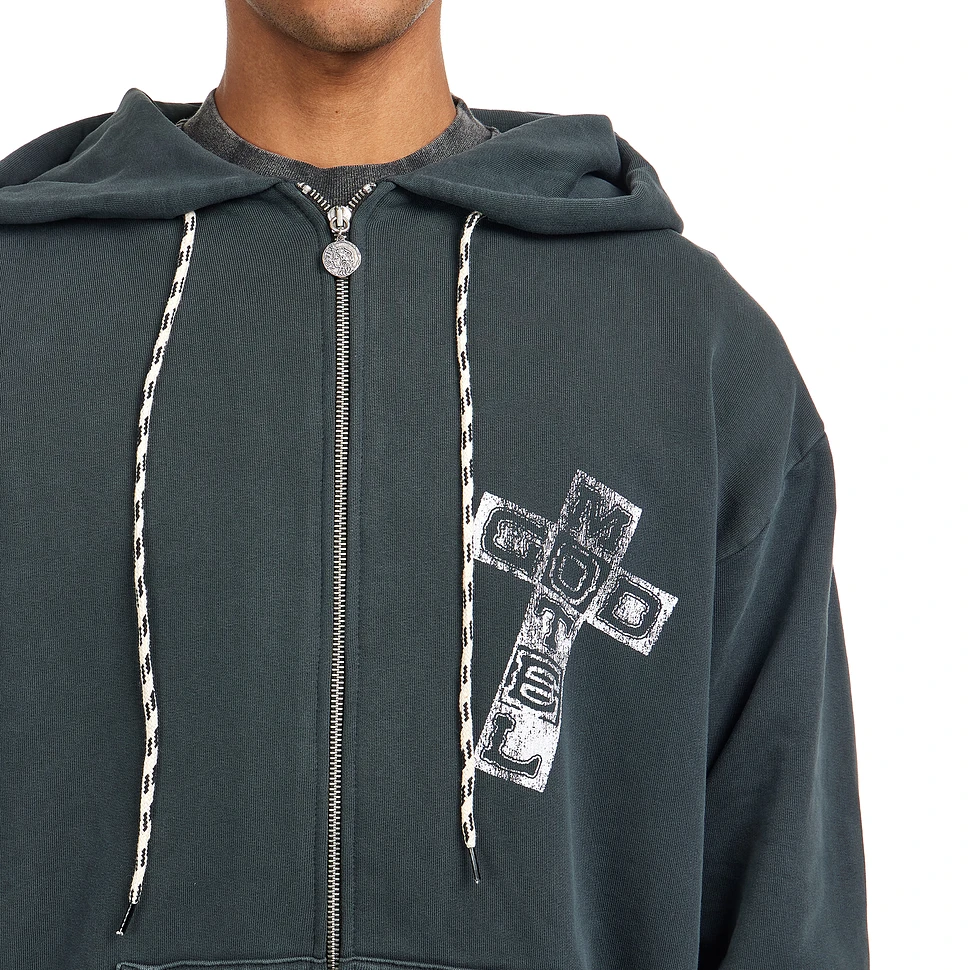 Aries - Faded God Town Zip Through Hoodie