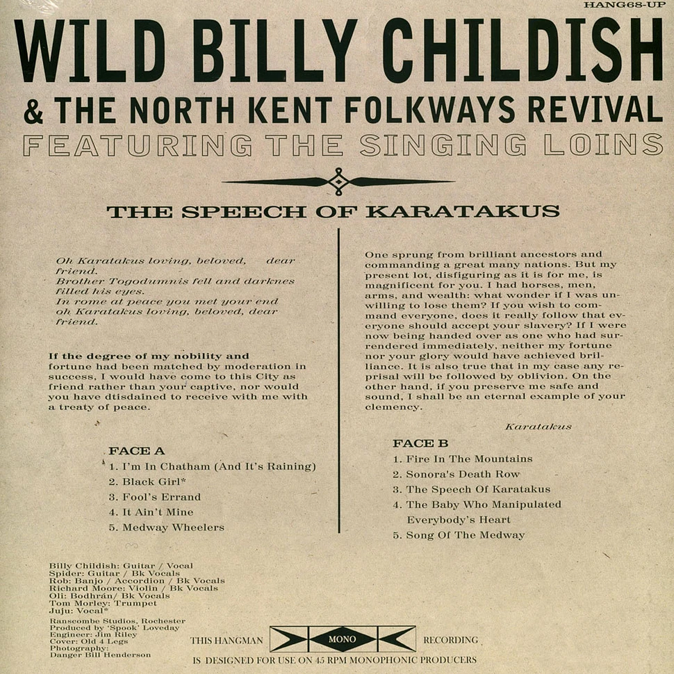 Wild Billy Childish & The North Kent Folkways Revival - The Speech Of Karatakus