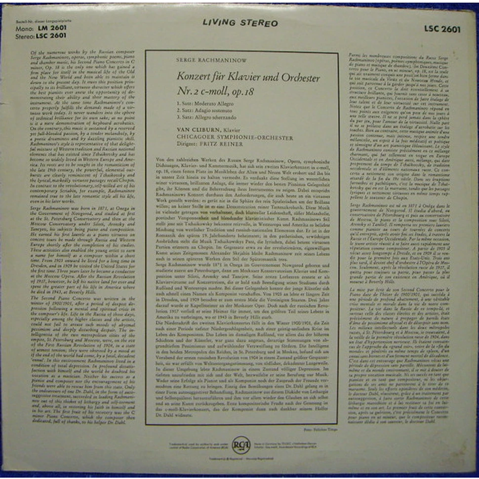 Sergei Vasilyevich Rachmaninoff, Van Cliburn, Chicago Symphony Orchestra • Fritz Reiner - Klavierkonzert Nr. 2 c-moll