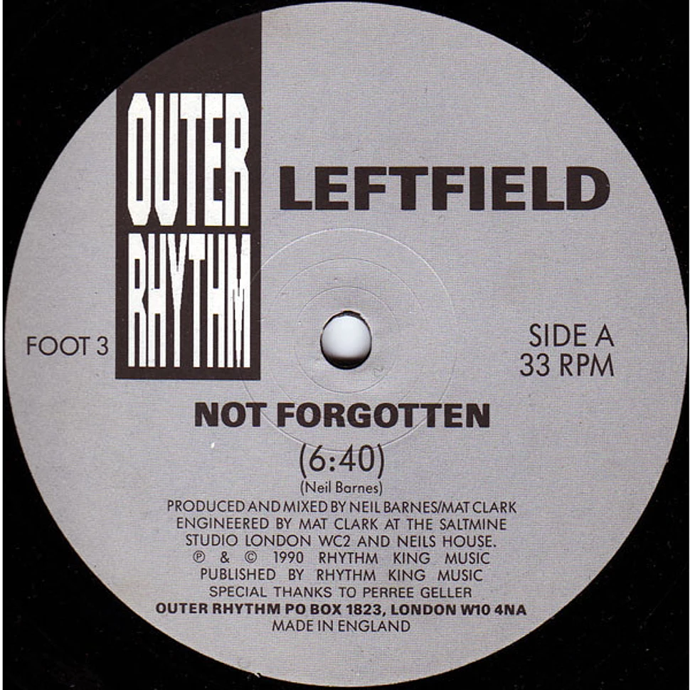 Leftfield - Not Forgotten