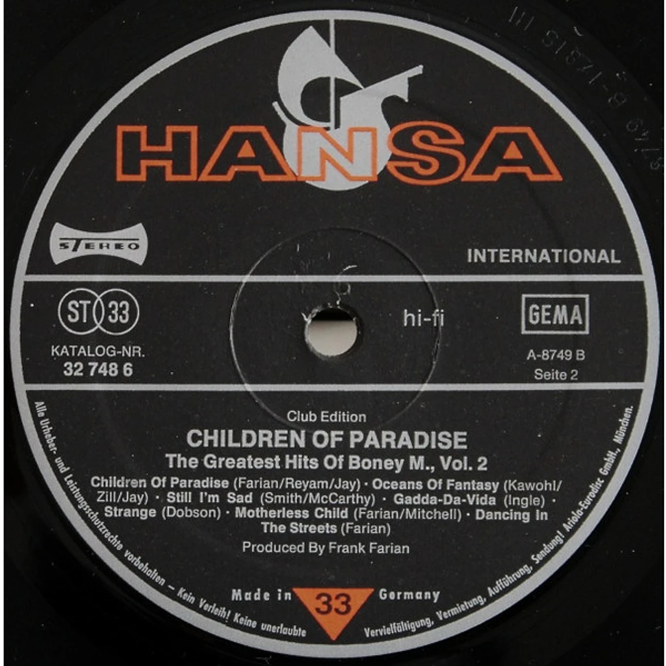 Boney M. - Children Of Paradise - The Greatest Hits Of - Volume 2