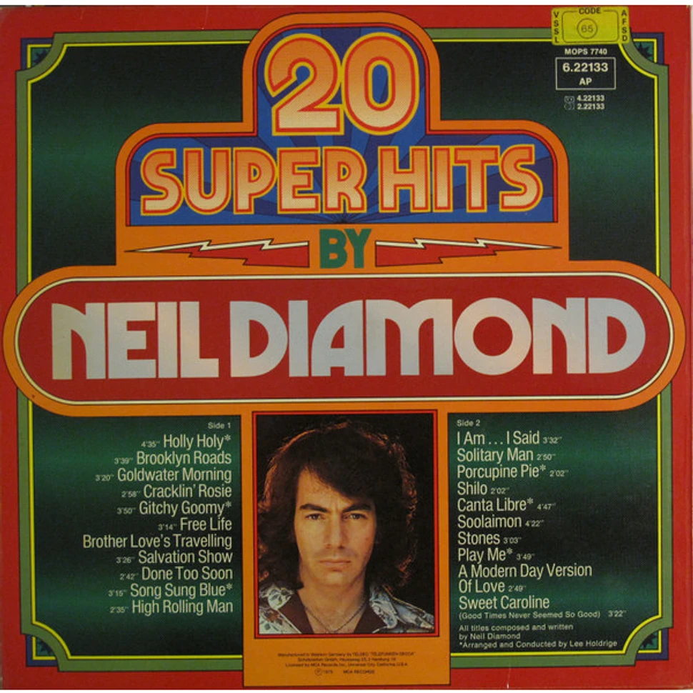 Neil Diamond - 20 Super Hits By Neil Diamond