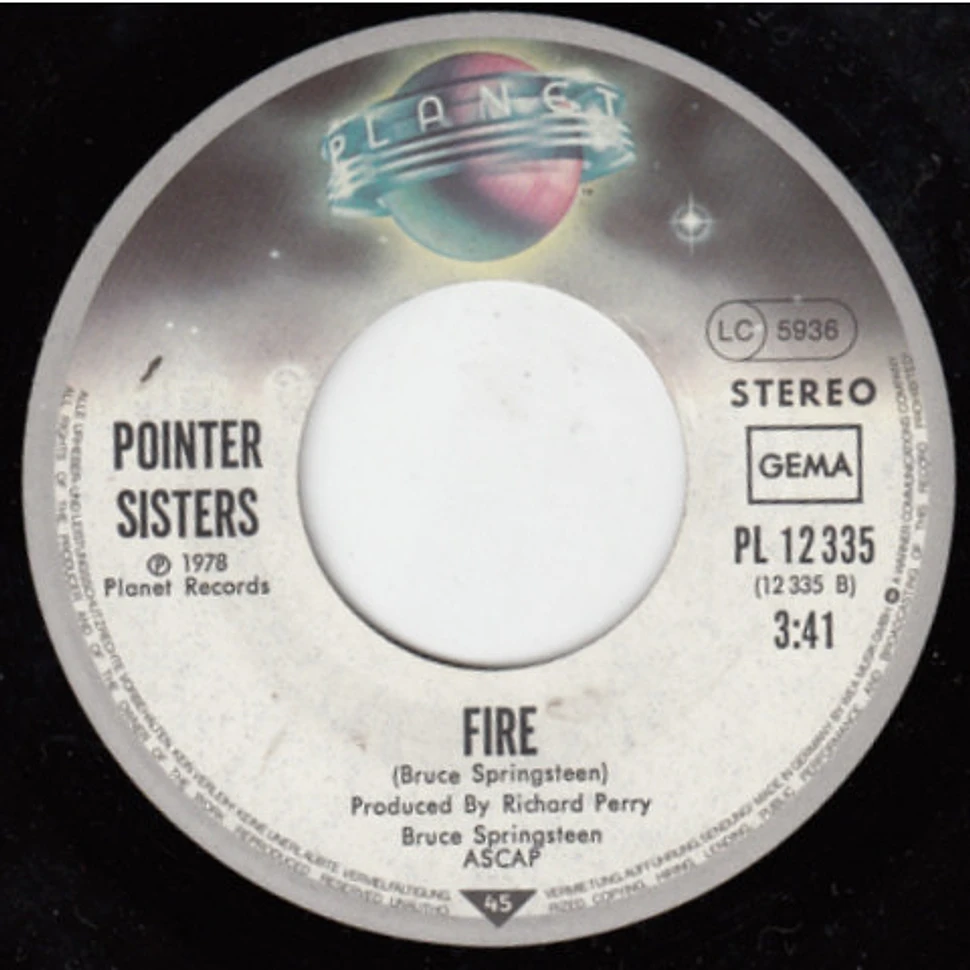 Pointer Sisters - Angry Eyes / Fire