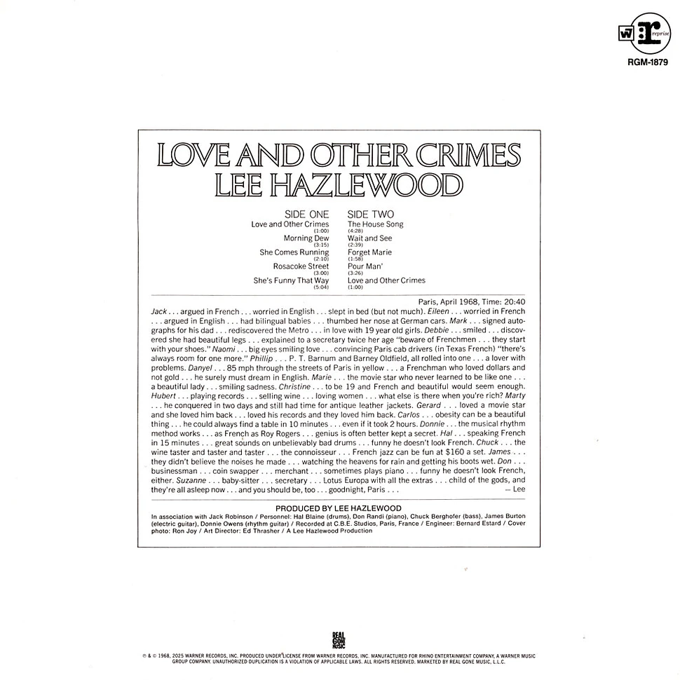 Lee Hazlewood - Love And Other Crimes