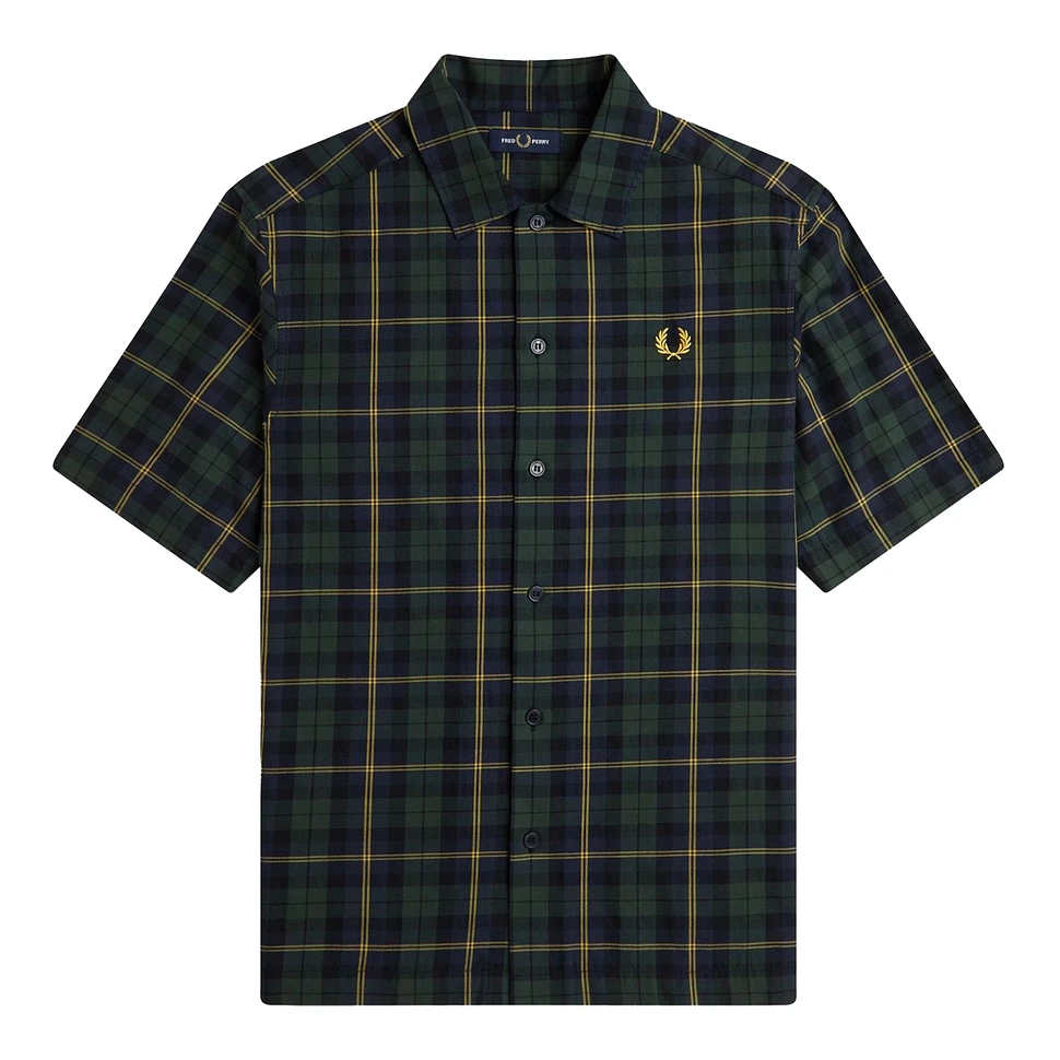 Fred Perry - Tartan Twill Short Sleeve Shirt (Navy) | HHV