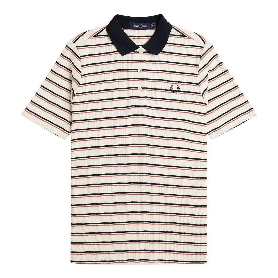 Fred Perry - Striped Ribbed Polo Shirt