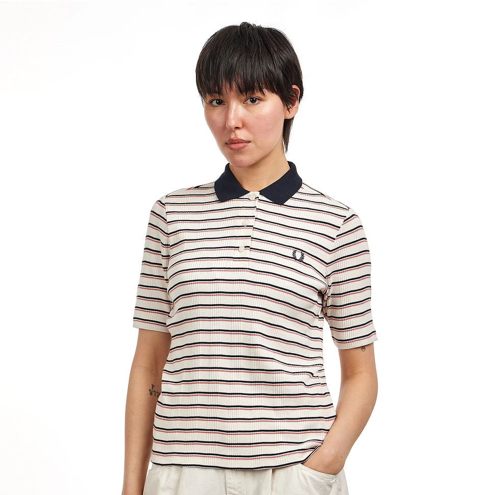 Fred Perry - Striped Ribbed Polo Shirt